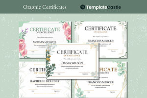 5 Organic Certificates Templates, a Templates & Theme by TemplateCastleStore