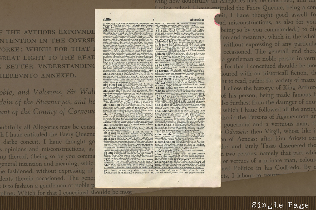 Vintage Dictionary Page, Letter A, a Texture Graphic by Shotts Studios, image size:1200x800