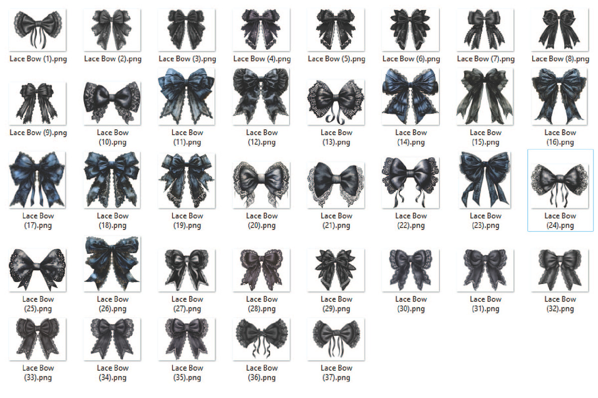 Coquette Black Lace Bows Clipart, an Object Graphic by Little Mango (Photo 4 of 4)