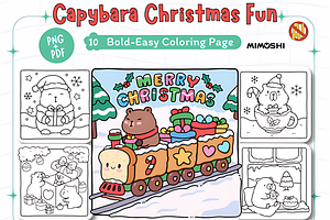 Capybara Christmas Fun Coloring