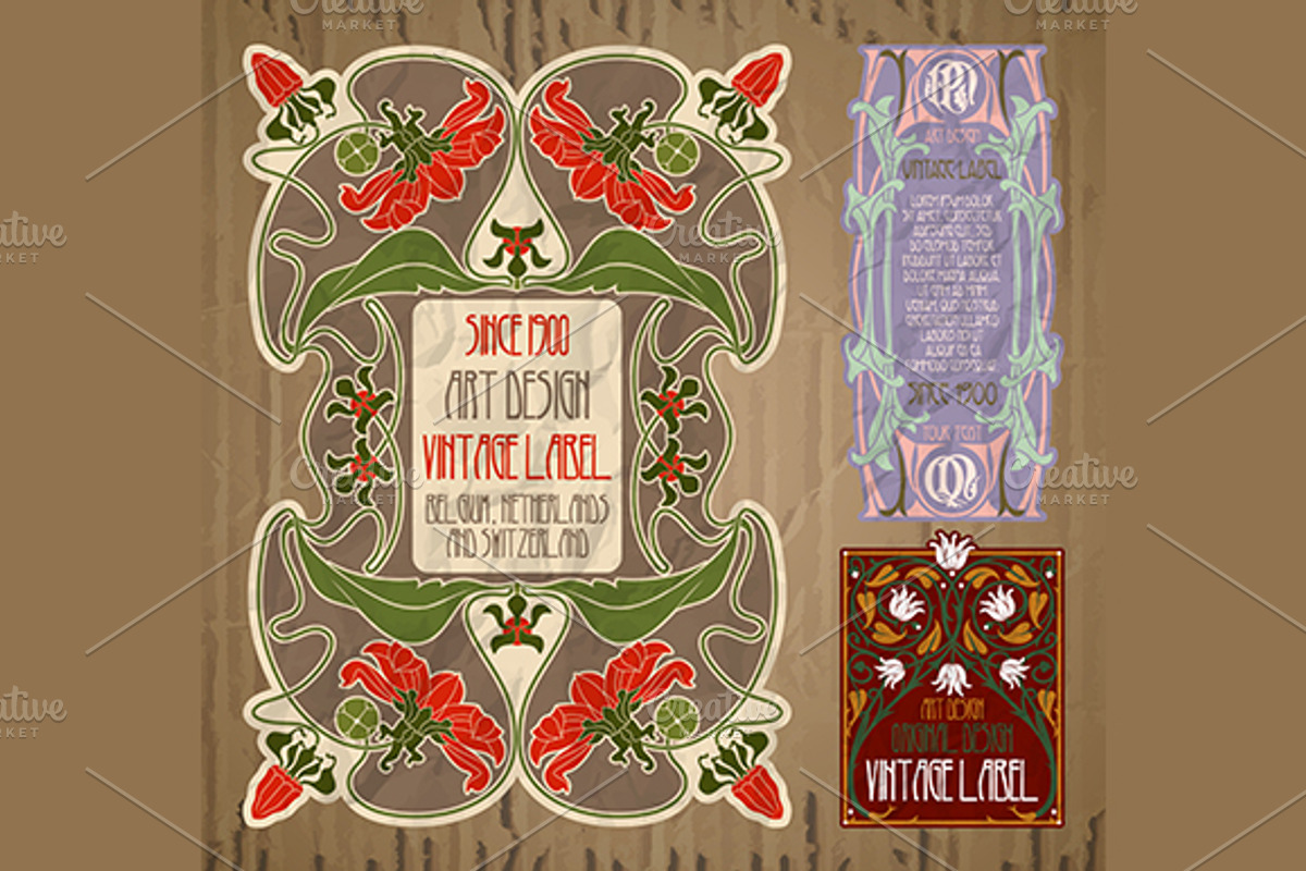 Label Art Nouveau - sets, a Decorative Illustration by Stanislav Kharchevskyi (Photo 3 of 8)