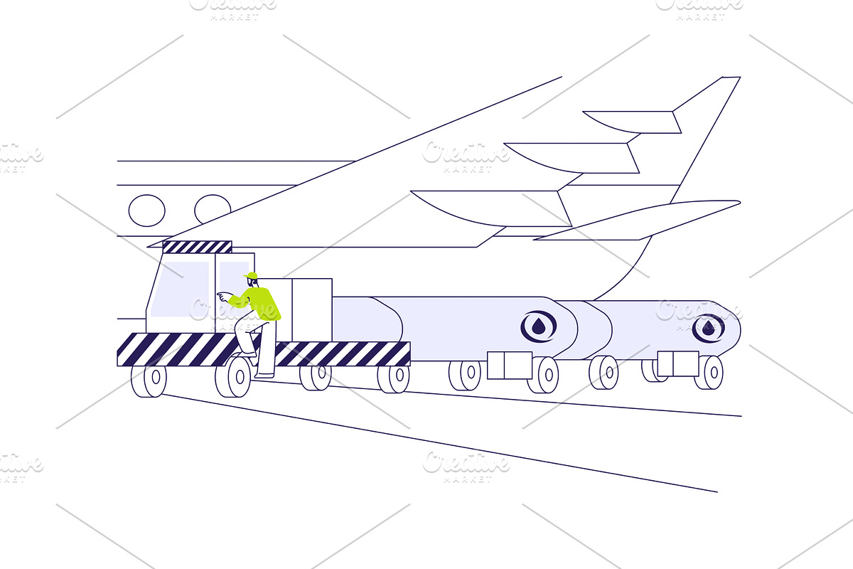 Aircraft refueling abstract concept, a Transportation Illustration by Visual Generation