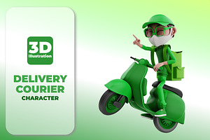 3D DELIVERY COURIER ILLUSTRATION