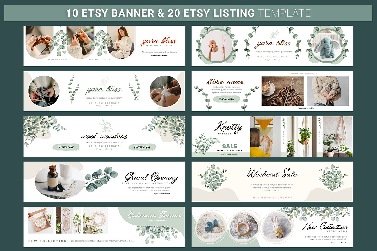 ETSY Shop Kit Canva - Floral, a Templates & Theme by illycreative (Photo 2 of 10)