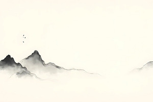 Japanese Sumi-e Style Ink Background, a Photo by LOGOCREATIVE
