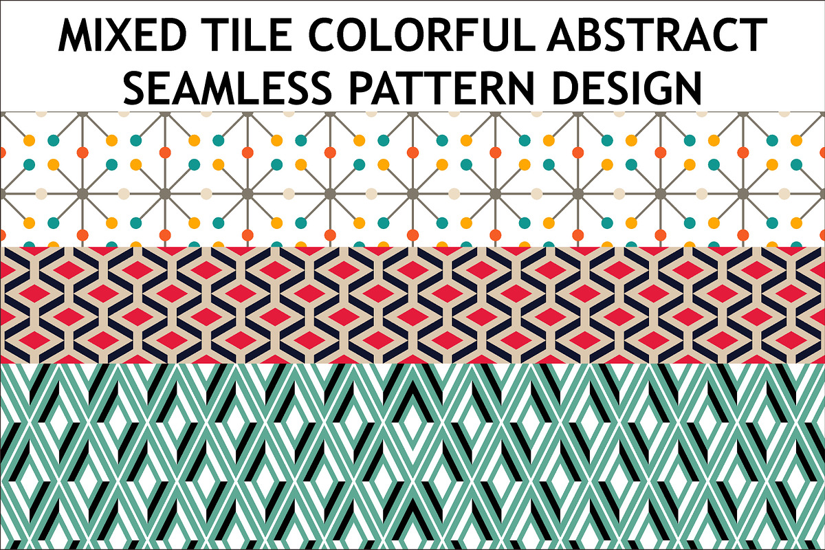 MIXED TILE ABSTRACT COLRFUL SEAMLESS, a Pattern Graphic by Brainware Graphic (Photo 1 of 10)