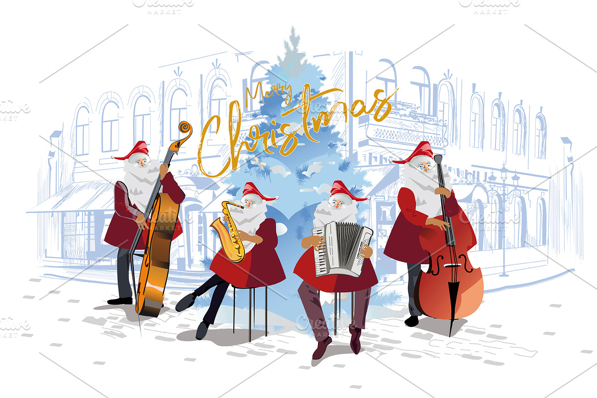 Christmas set with Santa., a Decorative Illustration by Laifalight (Photo 12 of 12)