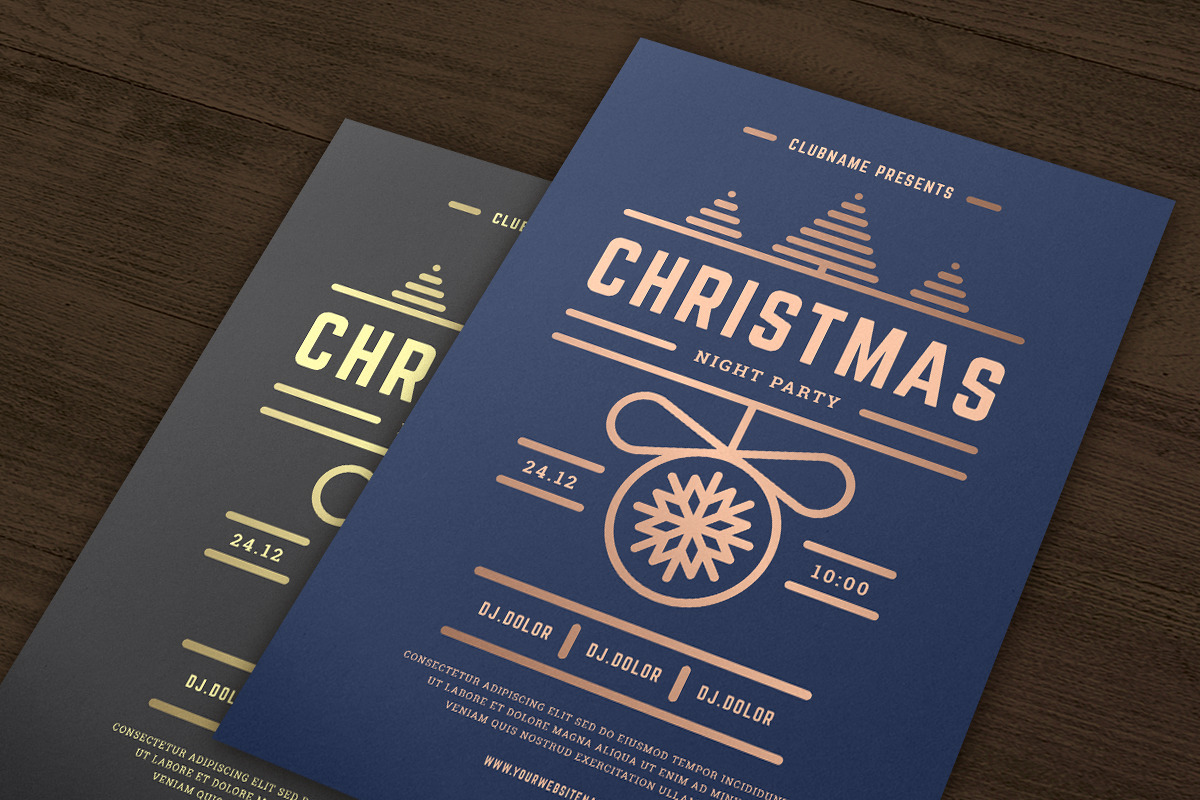 Christmas party invitation flyer, a Flyer Template by Vasya Kobelev (Photo 1 of 5)