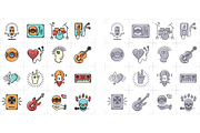 Music Mega Bundle! Icons & Graphic, an Outline Icon by ClipartMuchLove (Thumbnail 3 of 8)