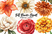 Fall Flowers Clipart, an Illustration by Libby Wishes (Thumbnail 1 of 6)
