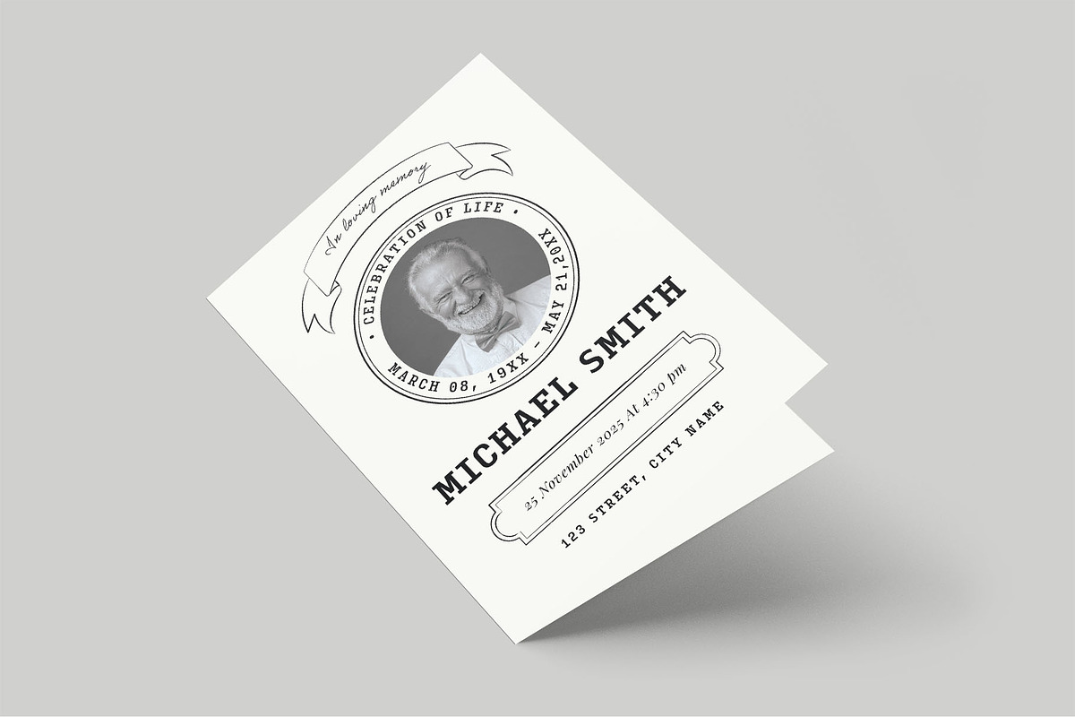 Simple Funeral Program Template, a Flyer Template by BrandPacks (Photo 5 of 10)