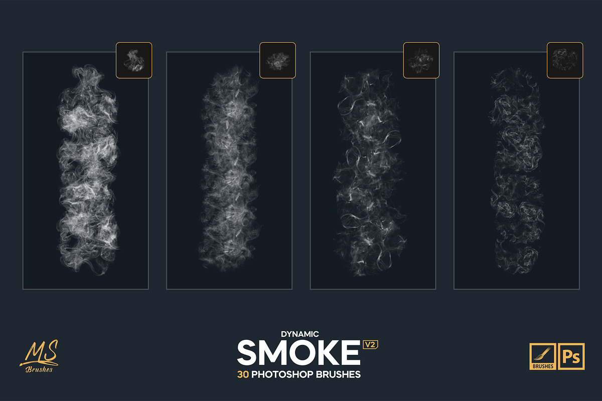 Smoke Photoshop Brushes v2, a Brush Add-On by Mohamed Saber (Photo 3 of 7)