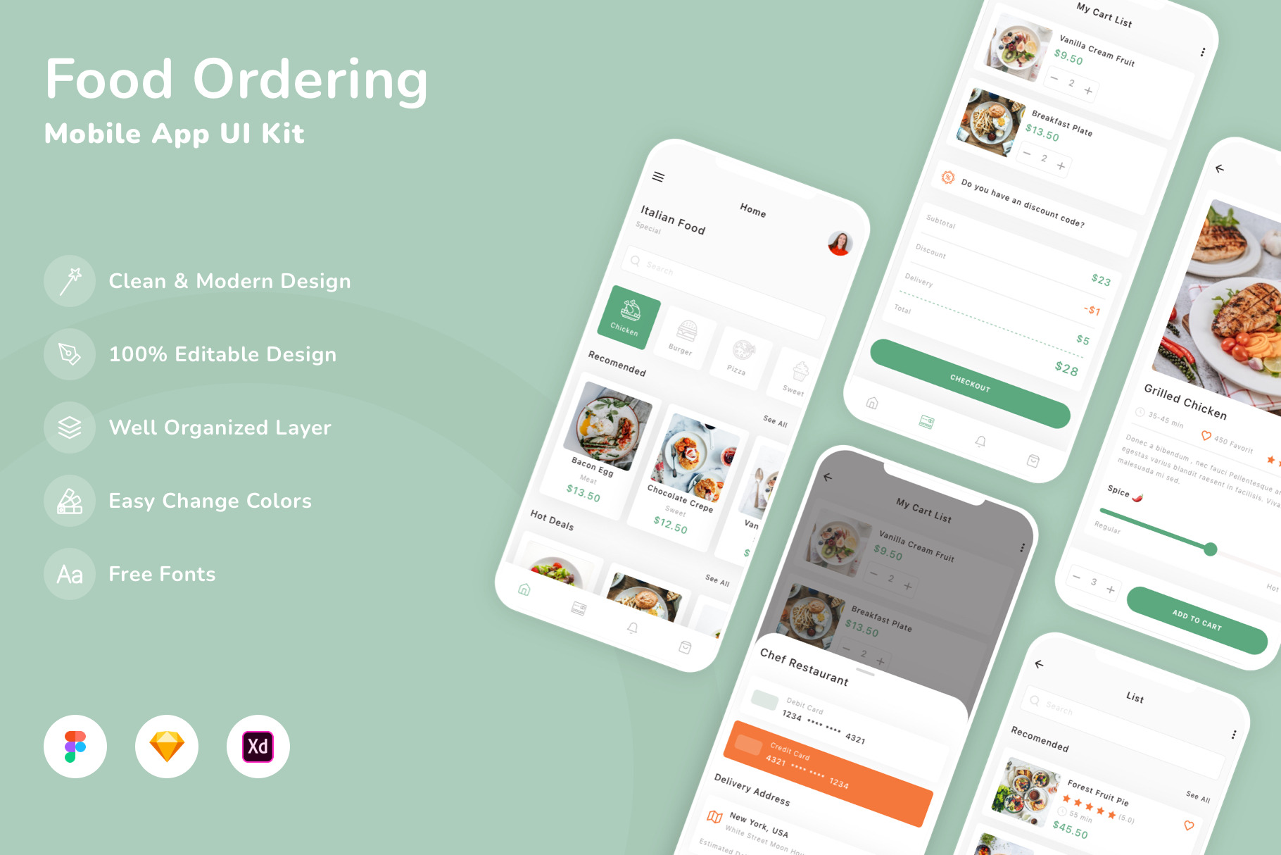Food Ordering Mobile App UI Kit, an UI Kit Template by Betush