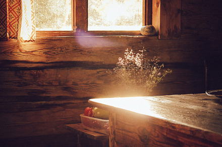Village house filled with sun
