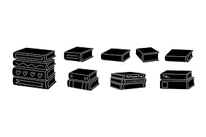 Black silhouette collection of books, an Education Illustration by GraphiShop