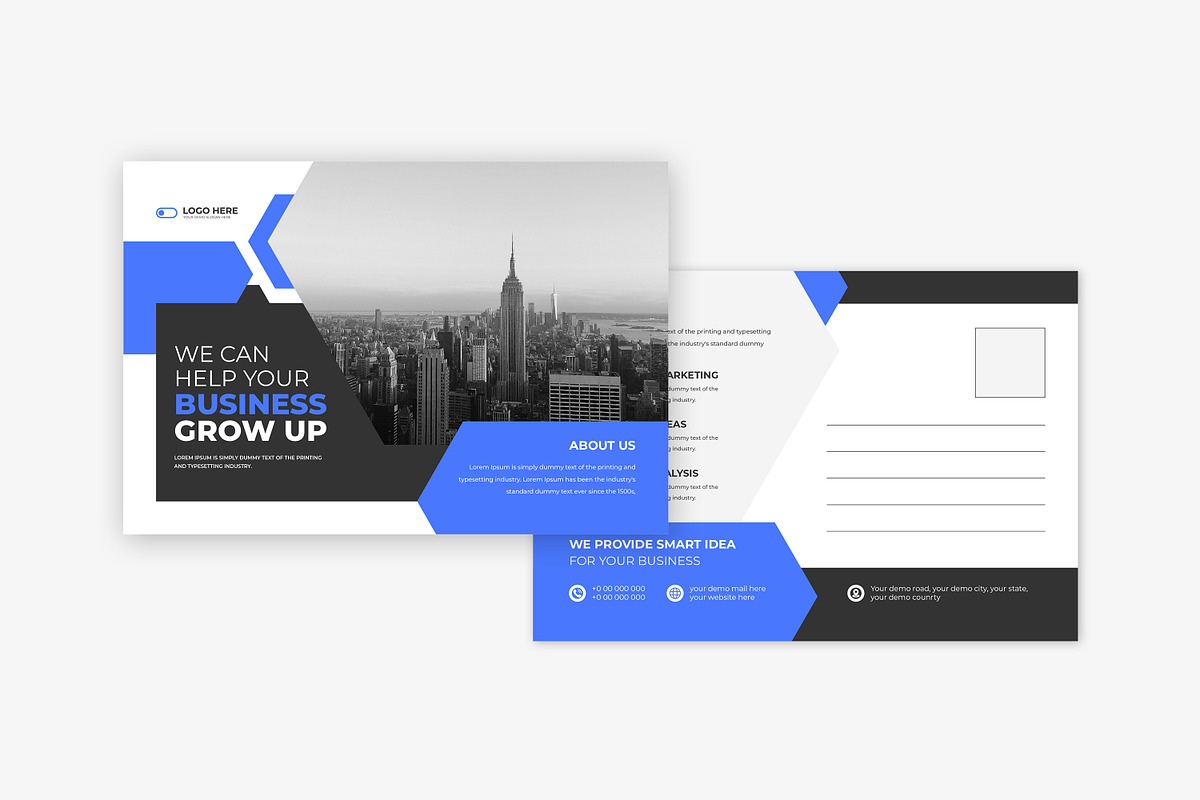 Postcard template design, a Card Template by Tanmoy Topu (Photo 3 of 6)