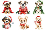 Cute Christmas Dogs Clipart, a Seasonal Illustration by CitraGraphics (Thumbnail 3 of 5)