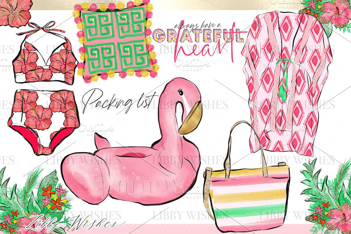 Palm Springs Tropical Clipart, an Animal Illustration by Libby Wishes (Photo 8 of 19)