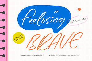 Feelosing Brave Note Handwritten, a Script Font by stylishtype.co