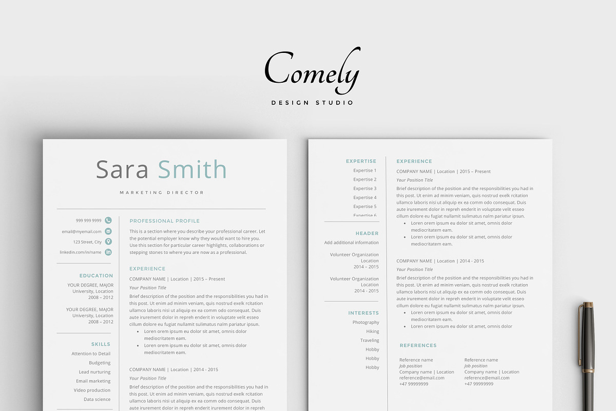 CV Template | Resume Template, a Resume Template by Comely Design Studio (Photo 2 of 4)