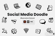 Social Media Doodle Illustration, an Object Graphic by SLAB! Design (Thumbnail 1 of 3)