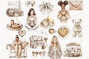 Valentine's Day Clipart PNG Bundle, a Person Illustration by GlamArtZhanna (Thumbnail 3 of 6)