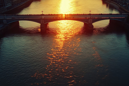 Stunning aerial view of sunset over, a Photo by Iftikhar Alam