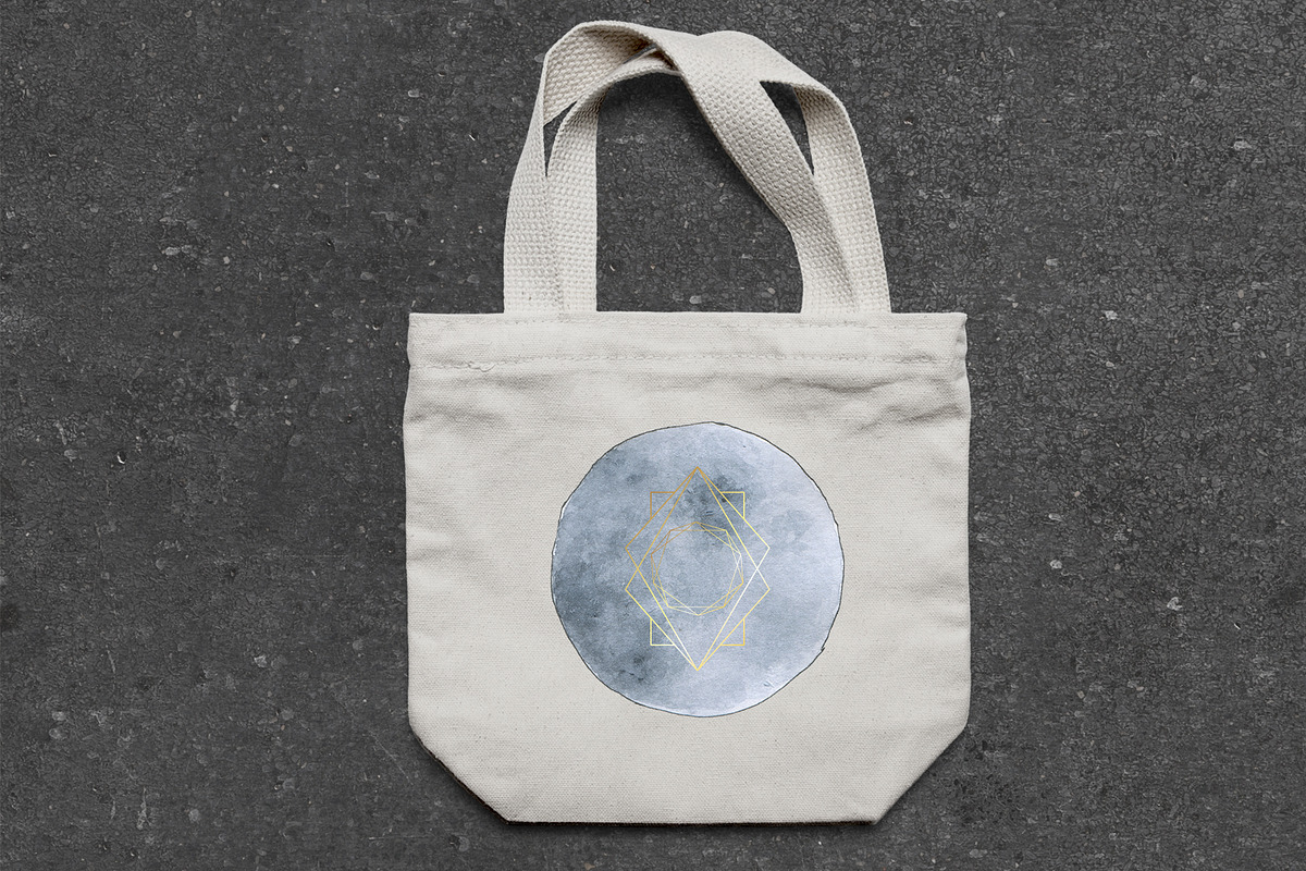 Watercolor Set Moon Phases, a Texture Illustration by paperlions (Photo 5 of 5)