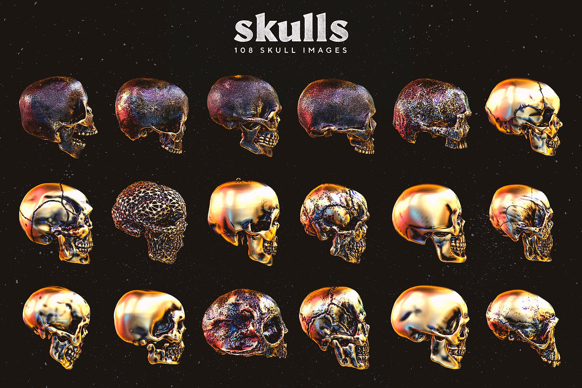 Skulls: 108 Skull Images, an Object Graphic by RuleByArt (Photo 15 of 16)
