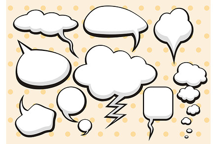 Set of comic bubbles and elements preview 3