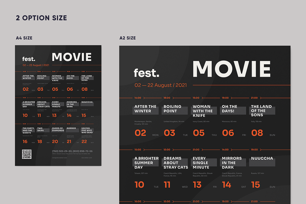 Movie Festival Event Program Poster, a Flyer Template by Danil Polshin