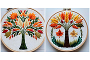 Background Embroidered Leaf Tree, a Background Graphic by IrySha (Thumbnail 2 of 6)