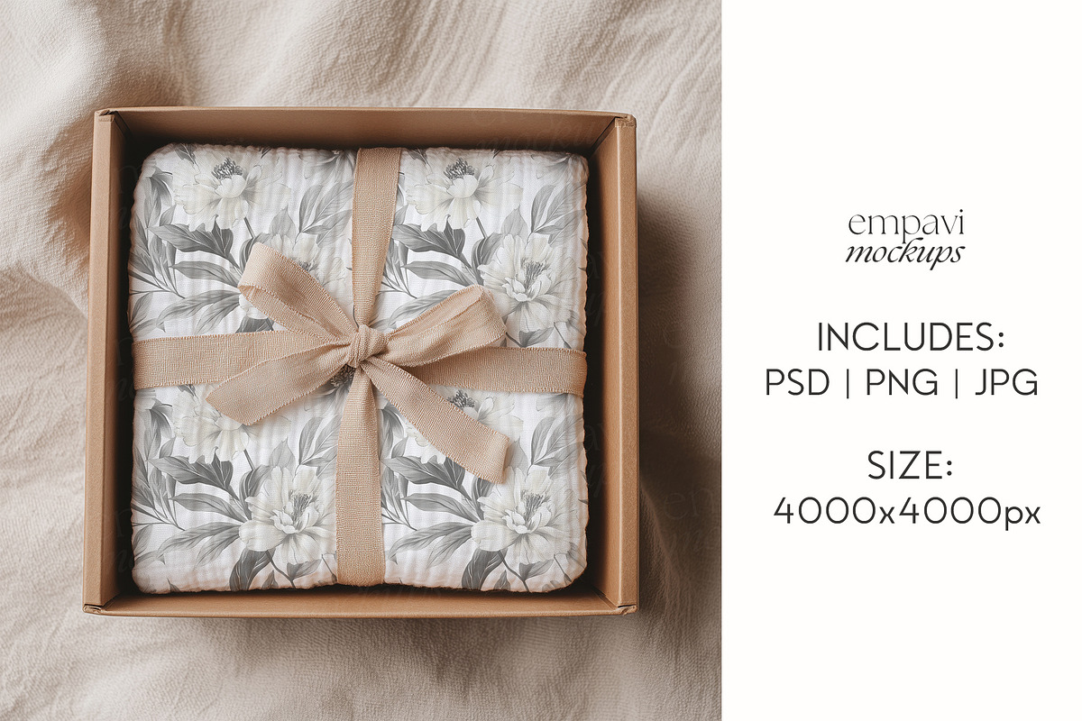 Muslin Blanket Mockup, a Merchandise Mockup by EmpaviMockups (Photo 3 of 6)