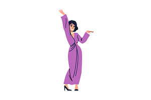 Elegant woman dancing wearing purple, a Person Illustration by pikepicture