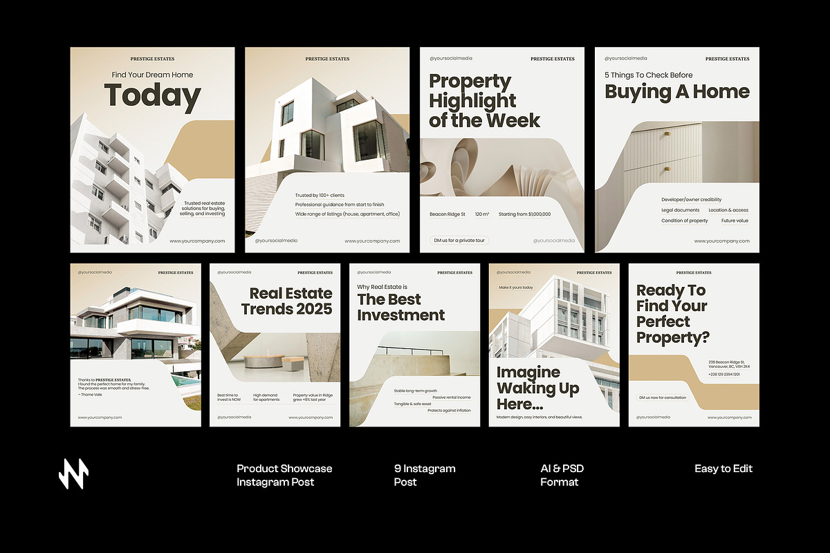 Elegant Real Estate Instagram Post, a Social Media Template by Neermana (Photo 1 of 4)