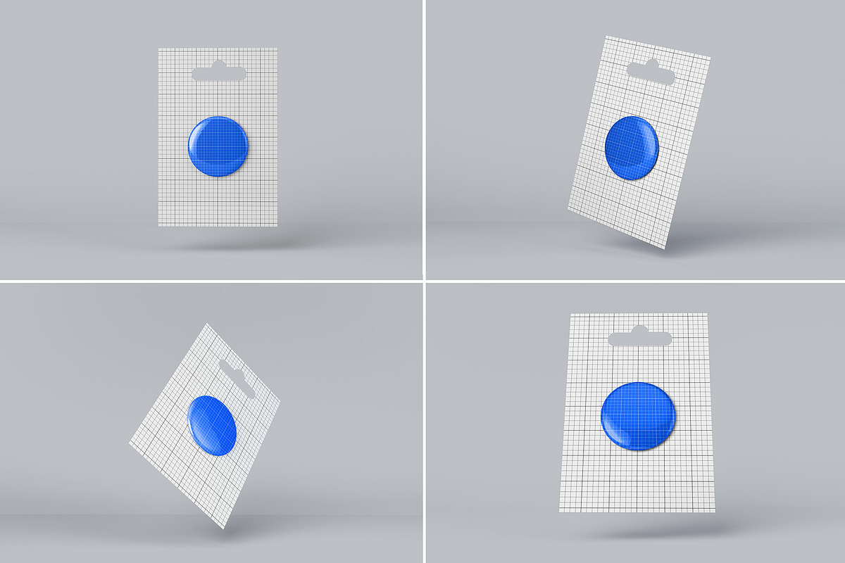 Pin Button Mockup - 8 Views, an Advertising Mockup by Illusiongraphic (Photo 11 of 23)