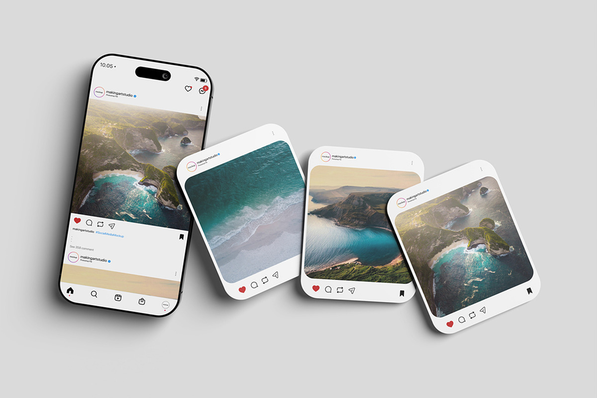 Realistic Social Media Mockup PSD, an Advertising Mockup by MA-KING_ART (Photo 5 of 5)