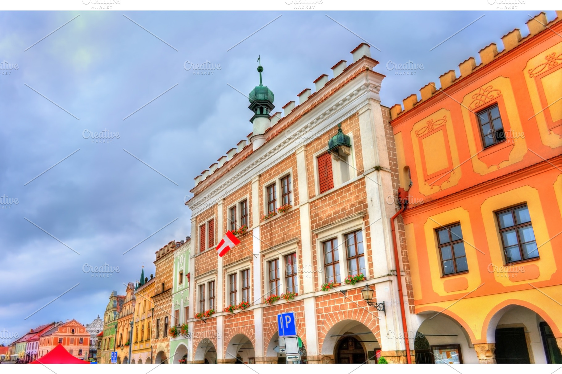 The town hall of Telc, Czech Republic, an Architecture Photo by Leonid Andronov