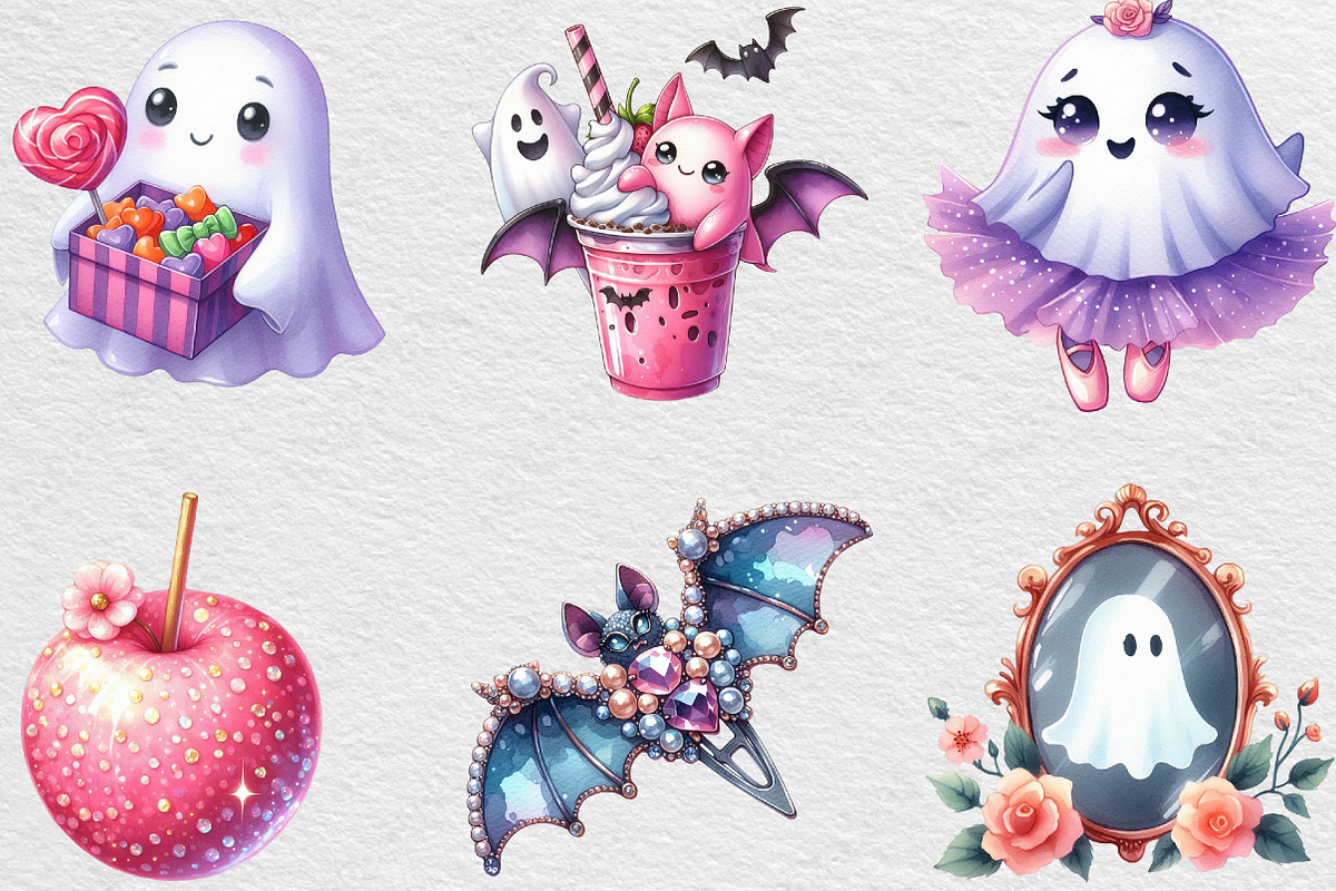 Cute Coquette Halloween Clipart, an Illustration by Black Bird Studio (Photo 6 of 6)