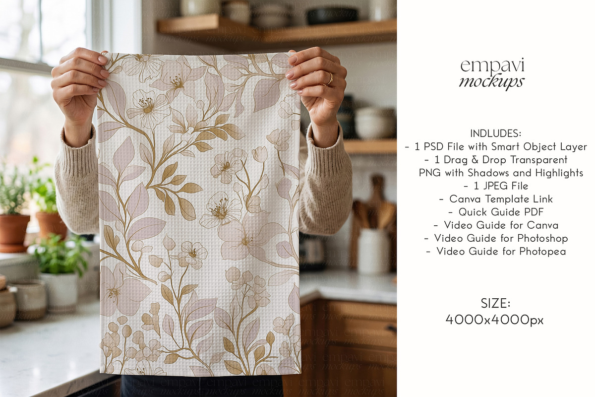 Tea Towel Mockup, a Household Mockup by EmpaviMockups (Photo 6 of 6)