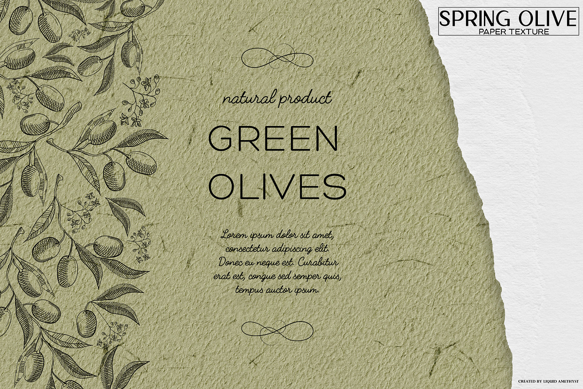 Spring Olive Handmade Paper Set, a Background Graphic by Liquid Amethyst Art (Photo 3 of 6)