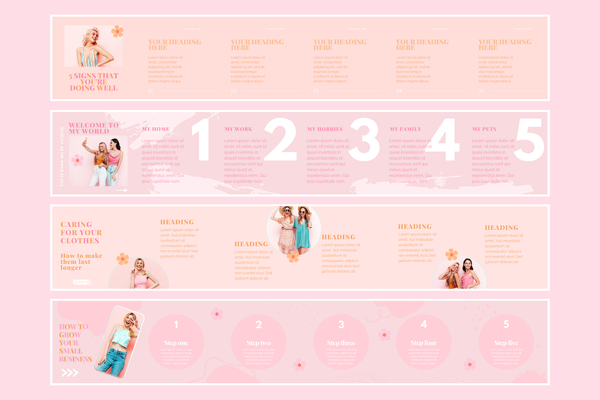 Pastel Instagram Carousel Templates, a Social Media Template by SunshineStudioBoutique (Photo 3 of 10)