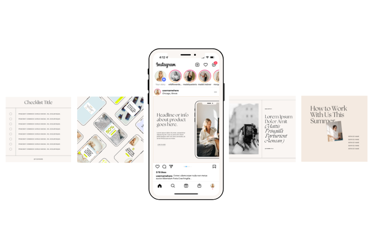 Clean Editorial Instagram Templates, a Social Media Template by Madewest Supply Co. (Photo 3 of 7)