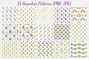 Watercolor Rainbow Clipart & Pattern, an Illustration by ArtIrisArt (Thumbnail 3 of 22)
