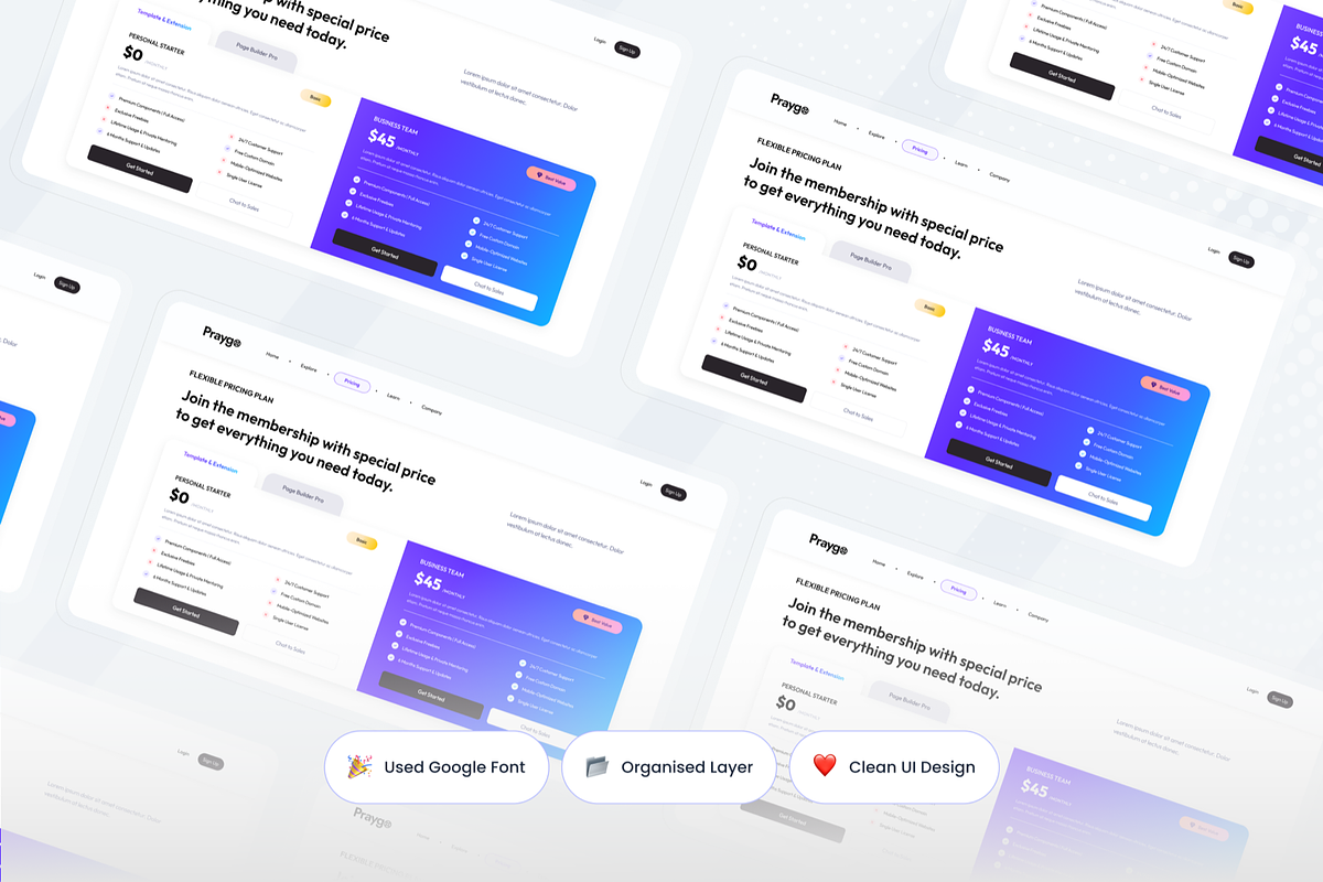 Praygo - Pricing Table Section, a Templates & Theme by SquidPixey (Photo 2 of 3)