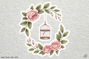 Vintage Floral Birdcage Bundle, an Illustration by Actual Pixel (Thumbnail 6 of 12)