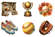 Watercolor Softball PNG Clipart, a Graphic by CitraGraphics (Thumbnail 3 of 4)