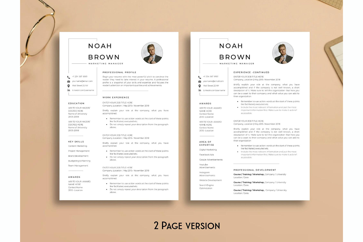Word resume & cover letter template, a Resume Template by Climbwithelevator (Photo 3 of 10)