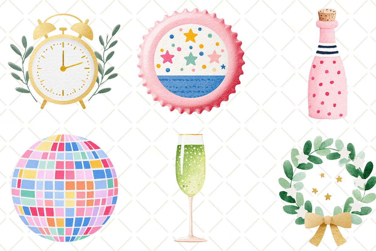 Happy New Year Clipart, an Illustration by Black Bird Studio (Photo 4 of 6)