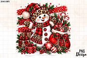 Leopard Print Snowman Christmas PNG, an Object Graphic by Cut File (Thumbnail 2 of 3)